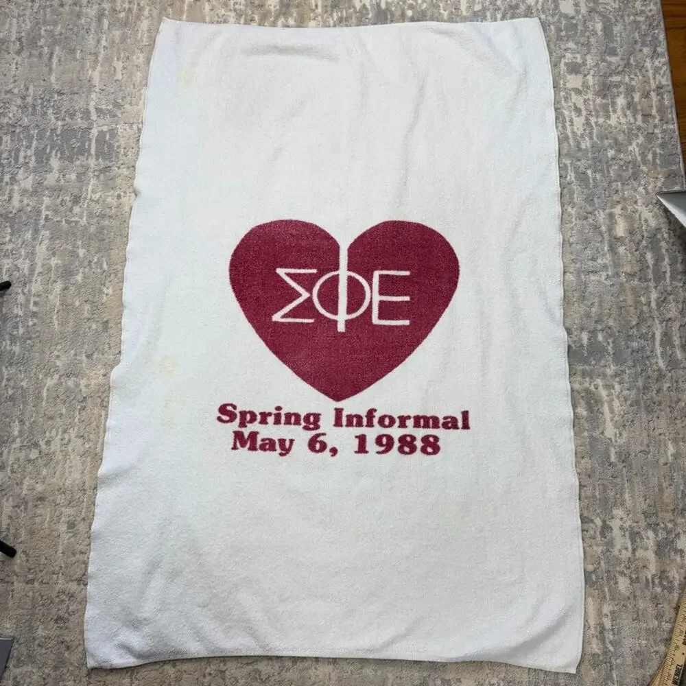 VTG Sigma Phi Epsilon Fraternity Spring Informal 1988 Large Beach Towel 52x36